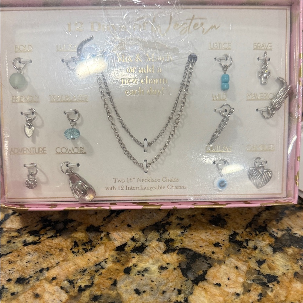 Charming Silver Necklace Set with Interchangeable Charms